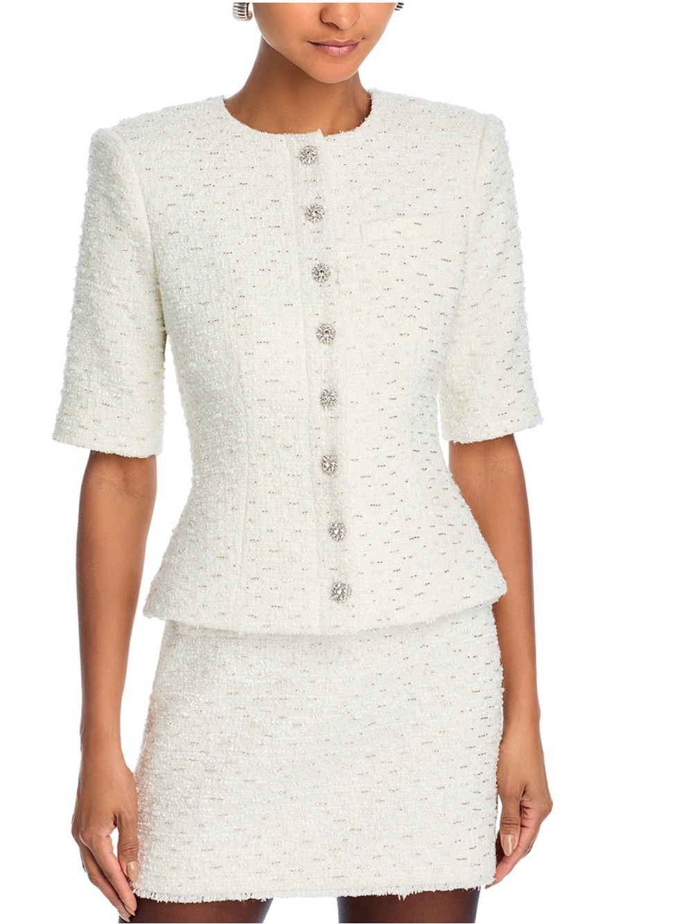 Generation Love White Tweed Mini Skirt